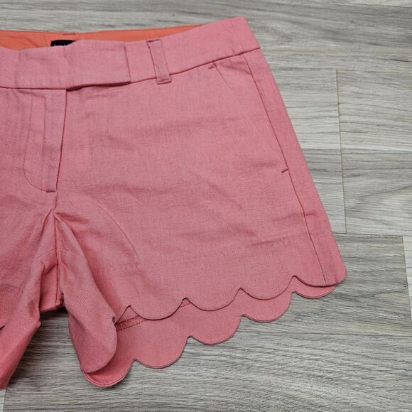 J. Crew Womens Salmon Pink Scalloped Chino Shorts Size 6 - Picture 2 of 7